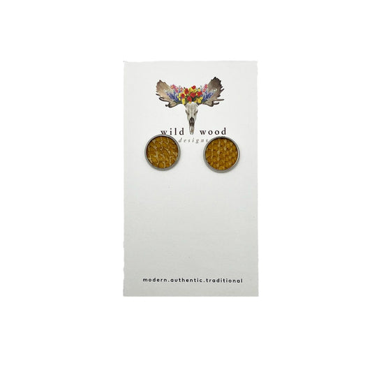 Salmon Leather Studs