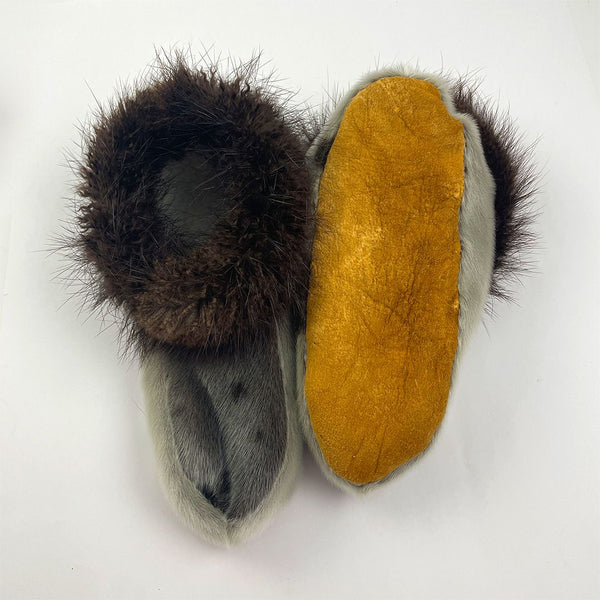 Beaver Trim Slippers (Size 8)