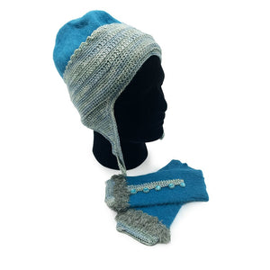 Blue Cashmere Hat + Handwarmers