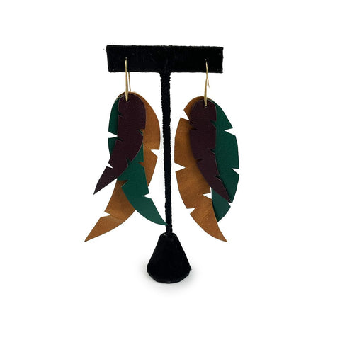 Field Guide Earrings (Brown & Green)