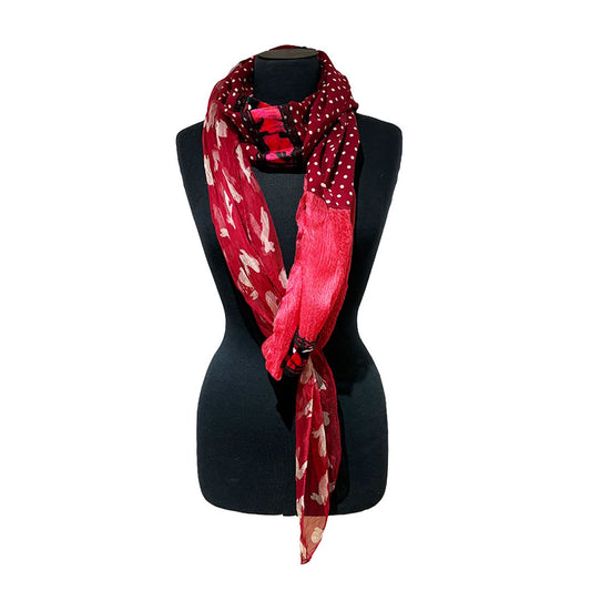 Rose, Rabbits, and Dots Scarf