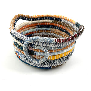 Gold & Blue Coiled Basket