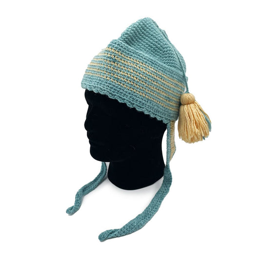 Yellow and Blue Flap Hat