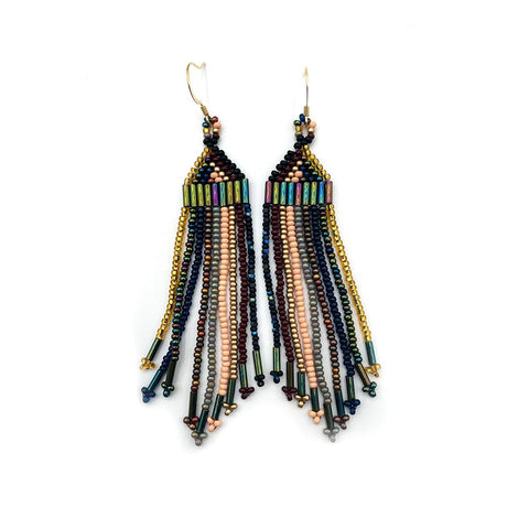Midnight Confetti Fringe Earrings (Medium)