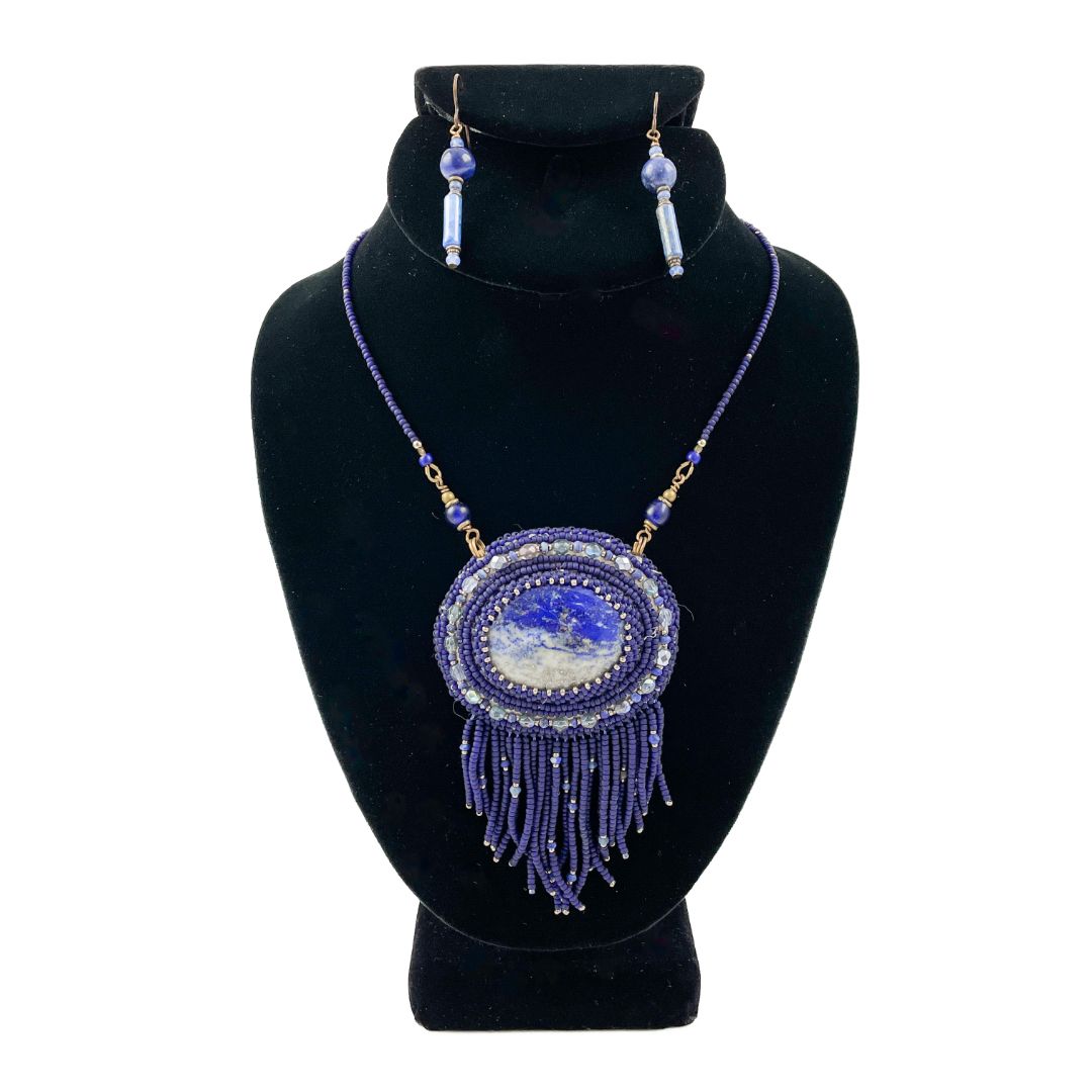 Lapis Medallion & Earring Set