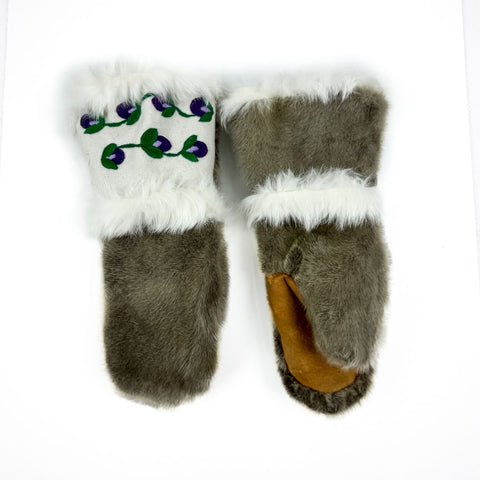 Seal and Rabbit Fur Mittens