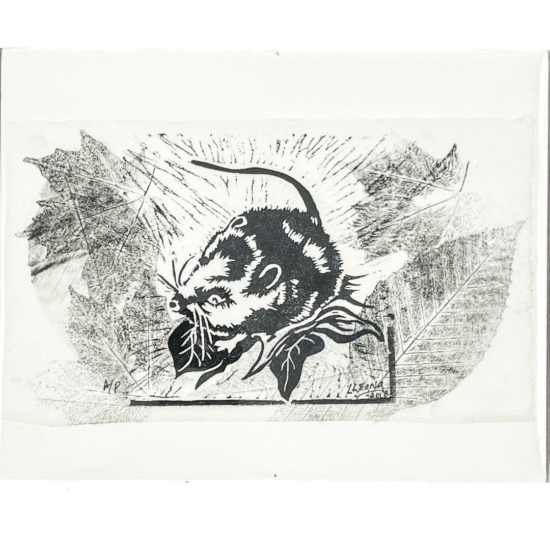 Mono Print - Among The Leaves