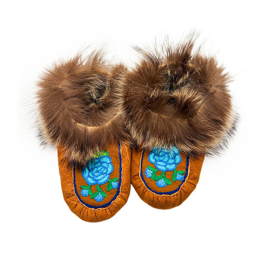 Embroidered Raccoon Slippers (Size 8)