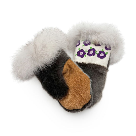 Seal and Fox Fur Mitts