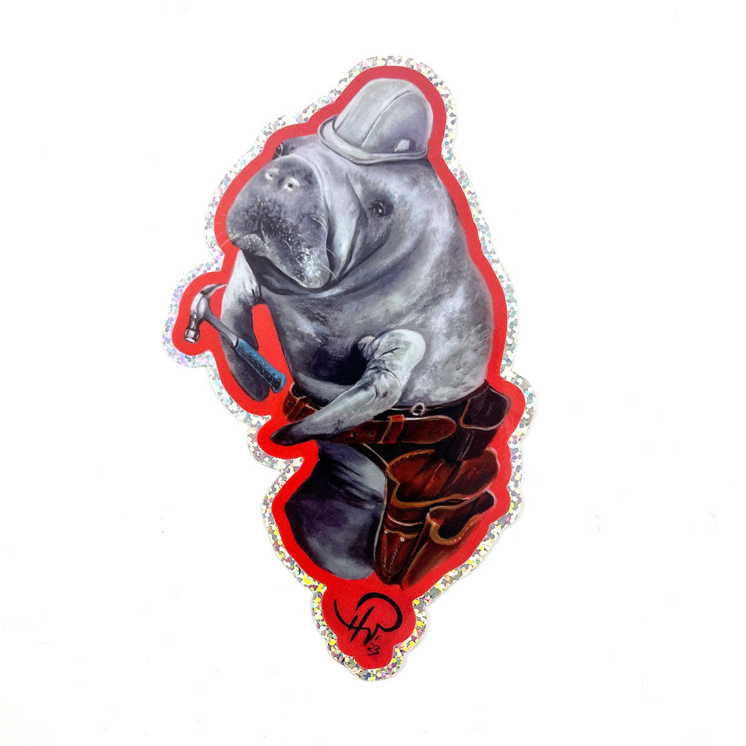 Doug the Manatee (Glitter) Sticker