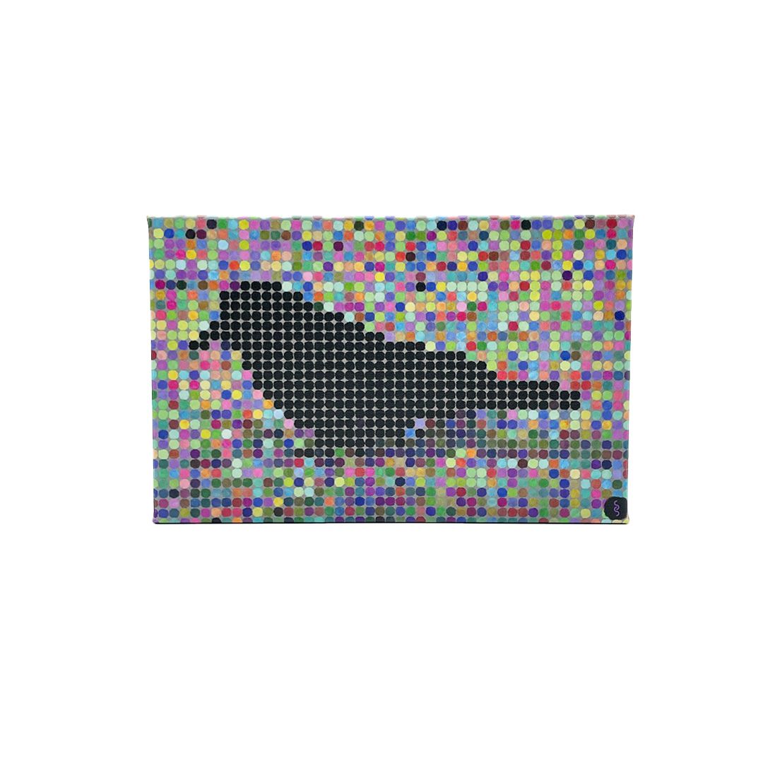 Raven on Snow in Dots #1