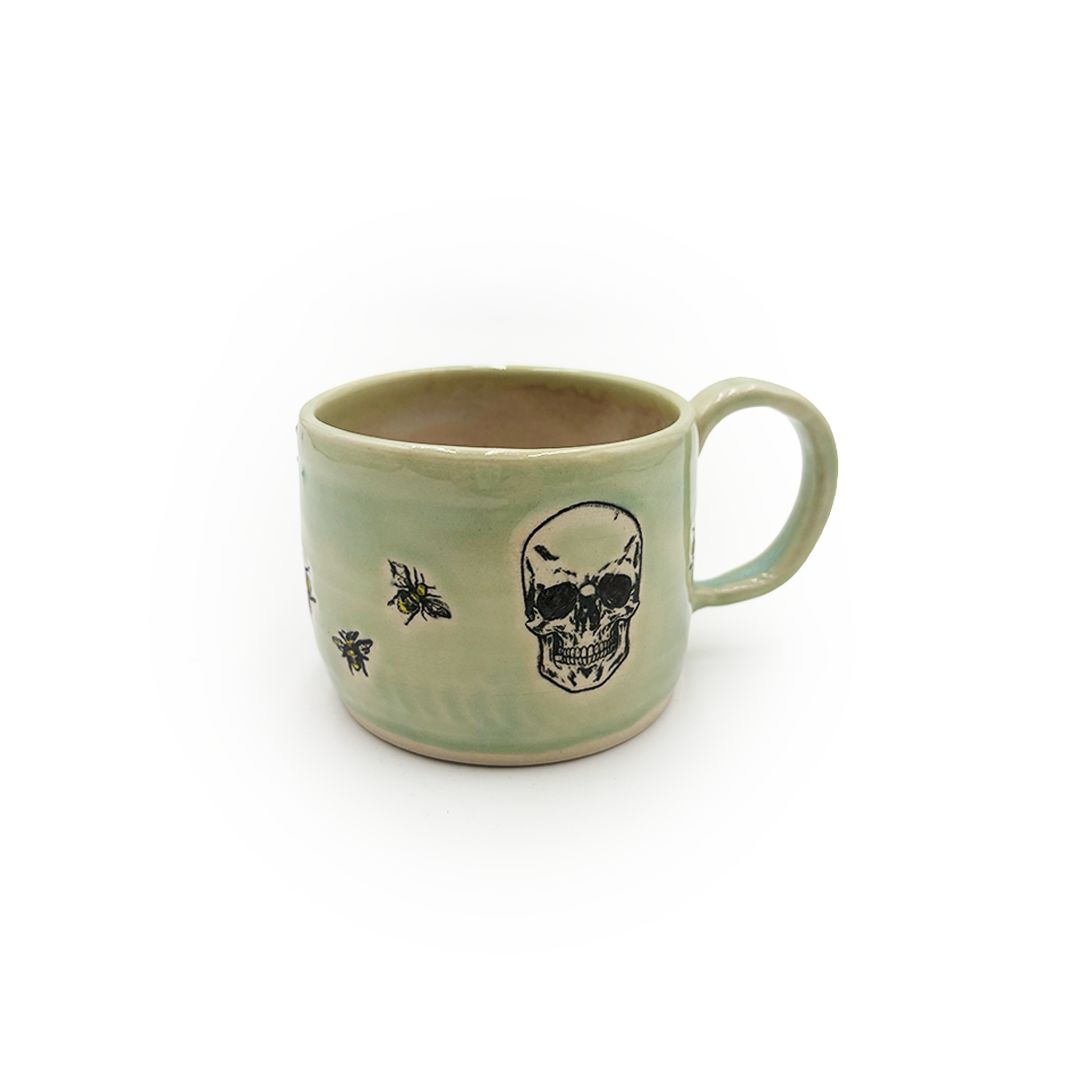 Short Skull and Bees Mug