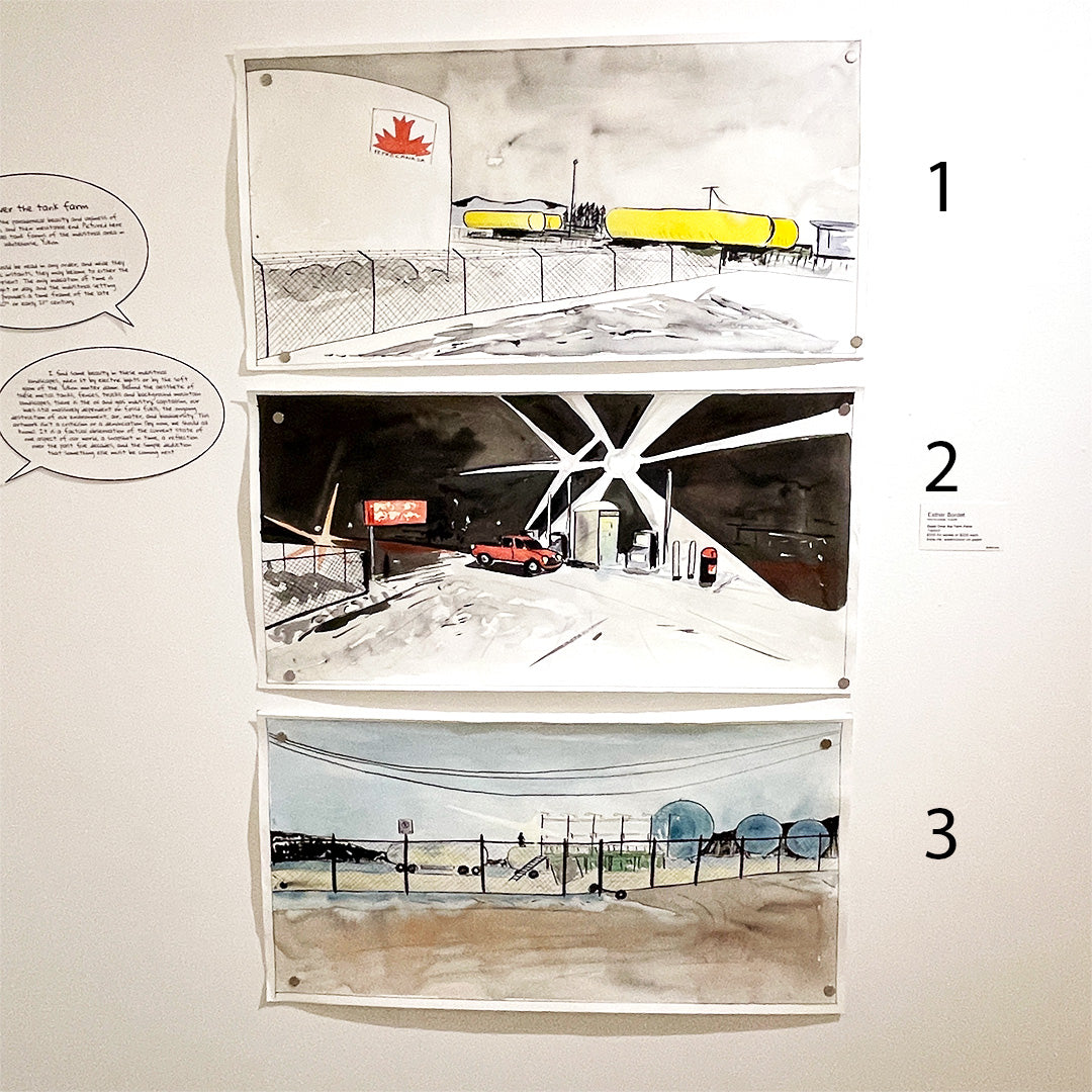 Dusk Over the Tank Farm (Triptych)
