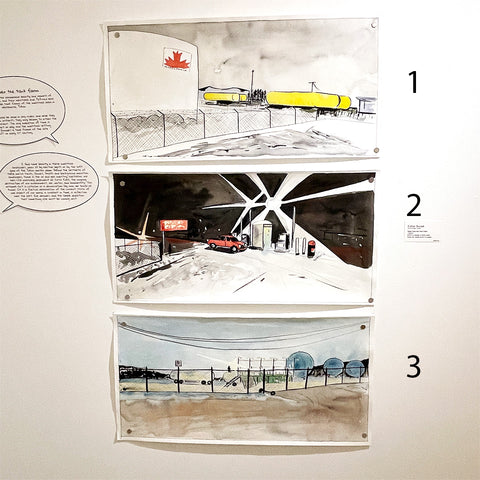 Dusk Over the Tank Farm (Triptych)