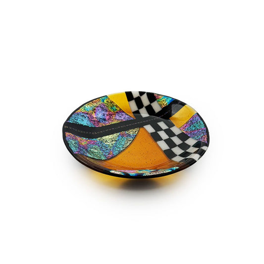 Round Bowl with Dichroic Glass I