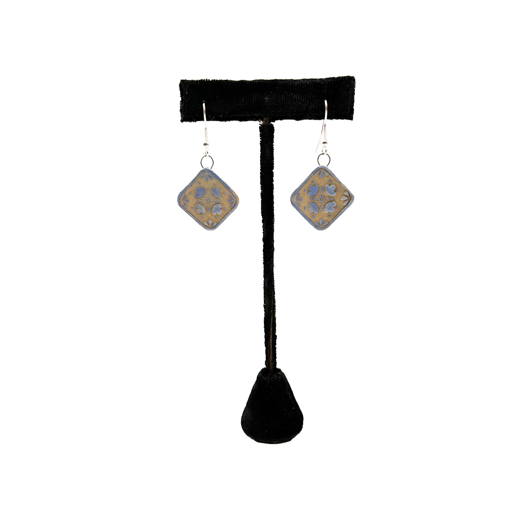 Blue Folk Art Earrings