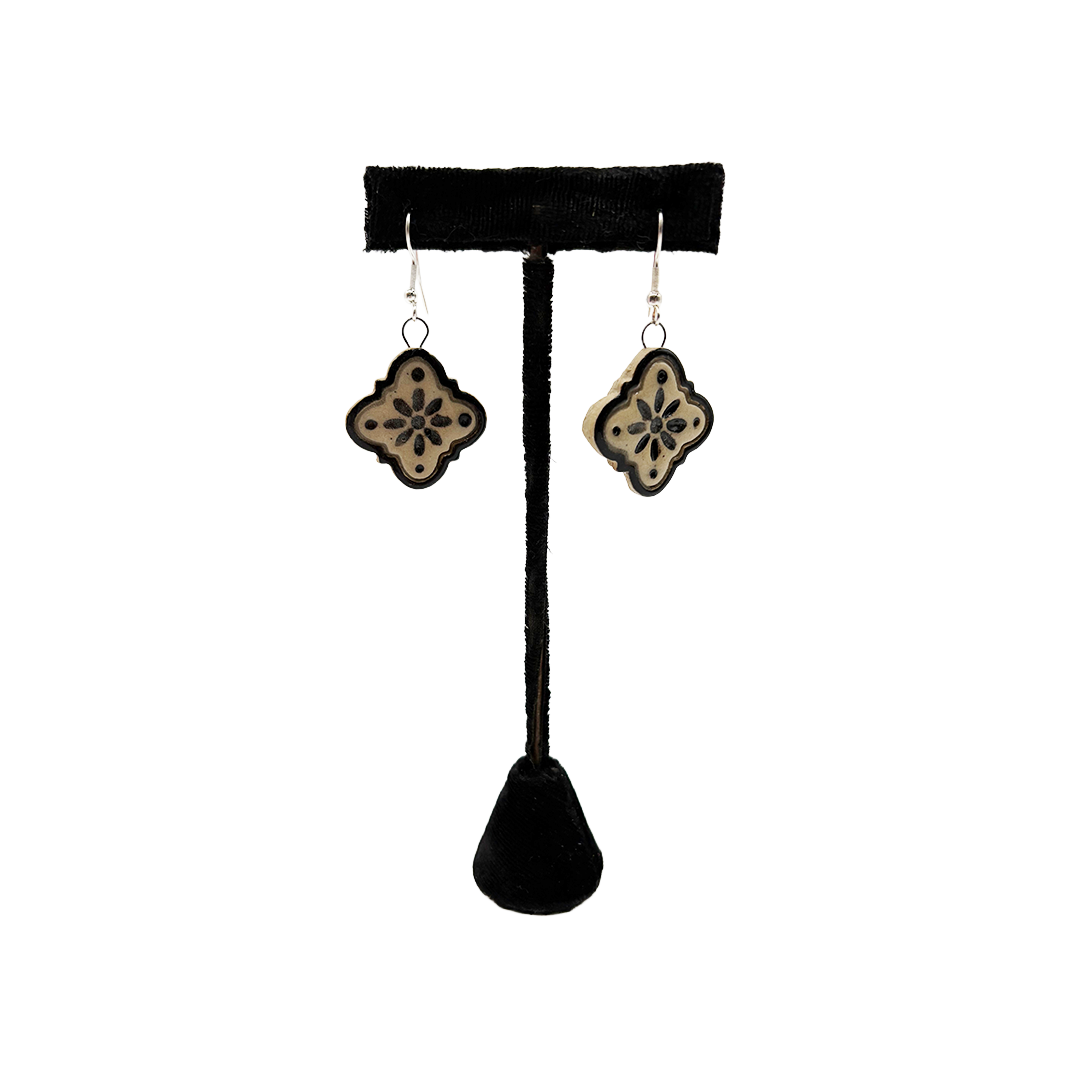 Black Folk Art Earrings