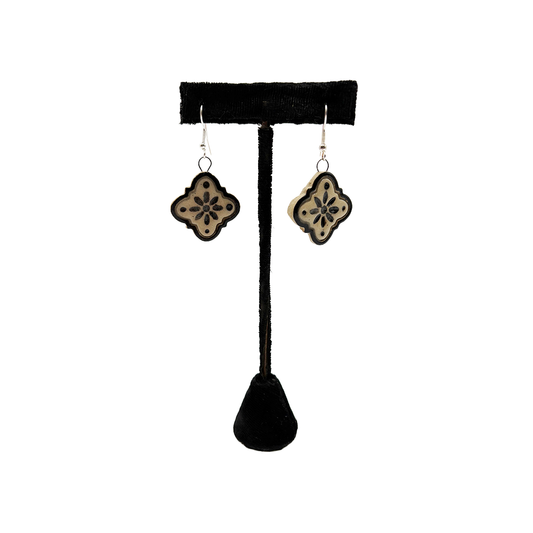 Black Folk Art Earrings