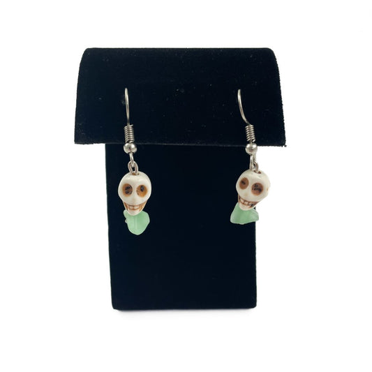Jade & Skull Bead Earrings
