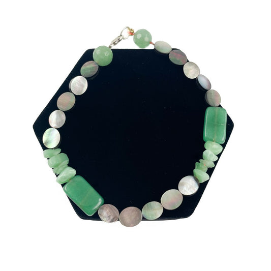 Jade & Abalone Guitar String Bracelet