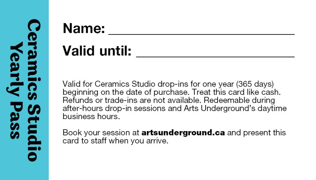Ceramics Studio: Yearly Pass