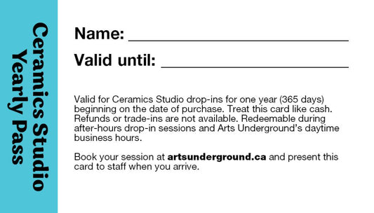 Ceramics Studio: Yearly Pass