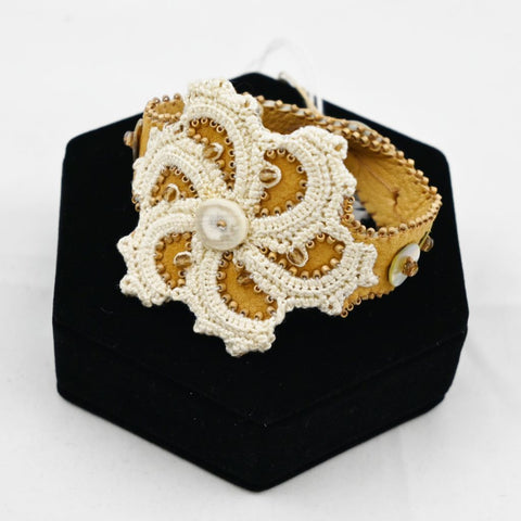 Bracelet - Leather/Tatting