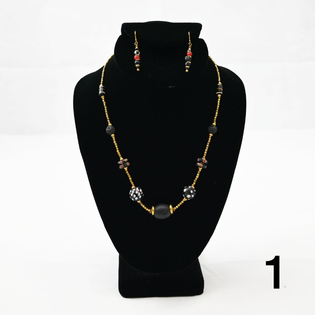 Trade Bead Necklace & Earring Set