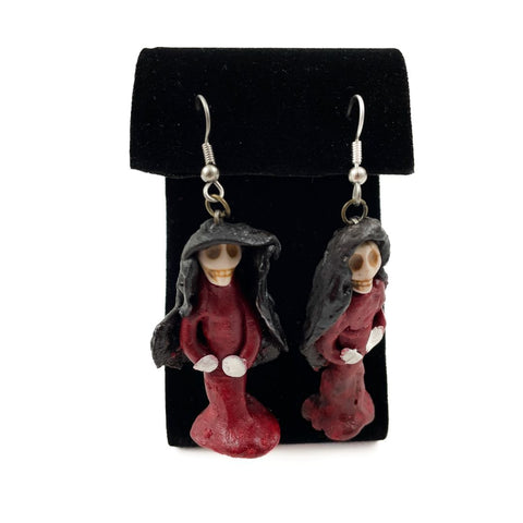 Skull Lady Polymer Clay Earrings