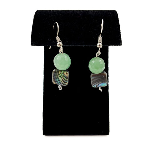 Abalone and Jade Earrings