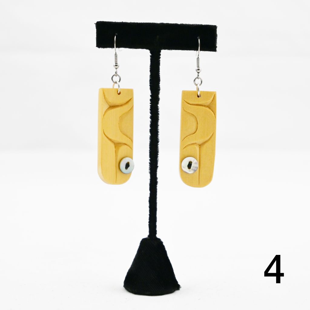 Carved Yellow Cedar Earrings