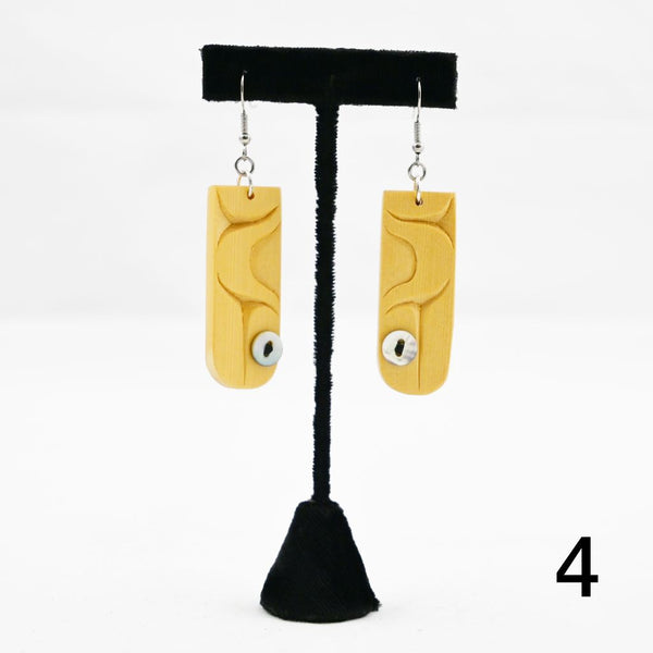 Carved Yellow Cedar Earrings