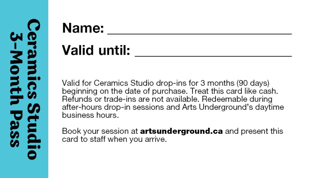 Ceramics Studio: 3-Month Pass