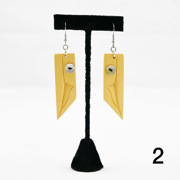 Carved Yellow Cedar Earrings