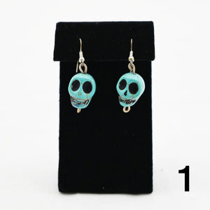 Earrings - Turquoise Skulls