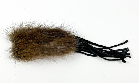 Small muskrat fur hair clip