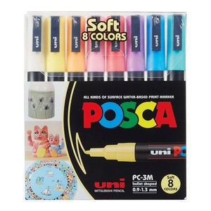 Marker - Posca Set/8 3M Soft Colours