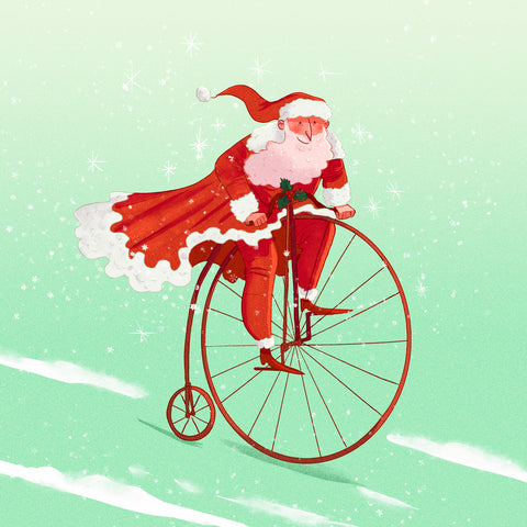 Card - Cycling Santa