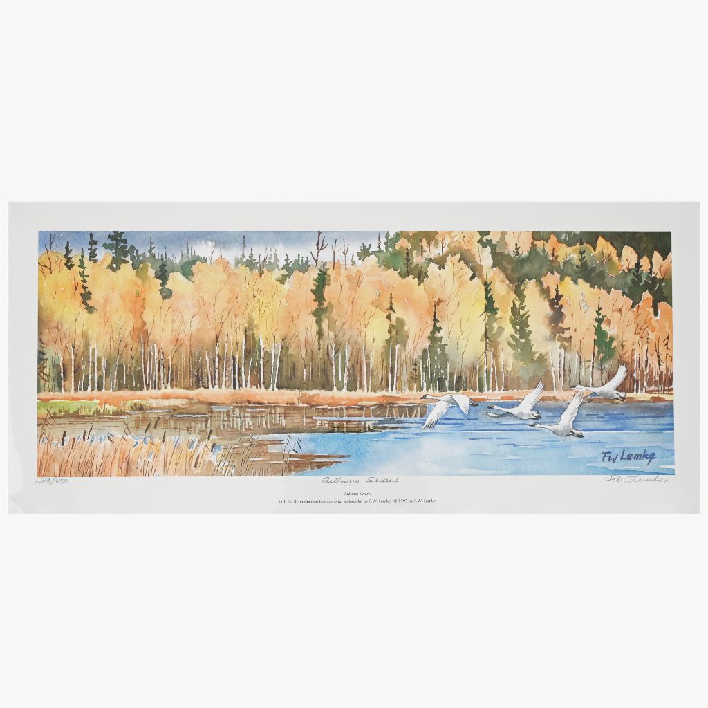 Print - Autumn Swans