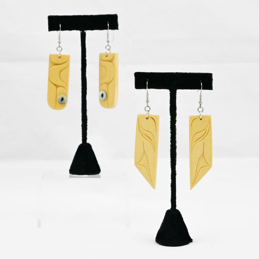 Carved Yellow Cedar Earrings