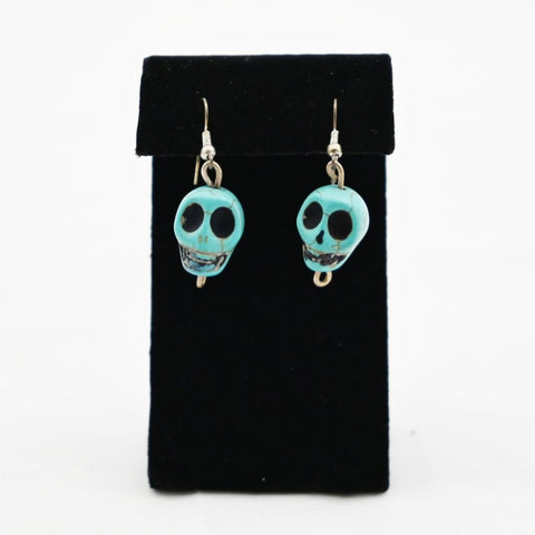 Earrings - Turquoise Skulls