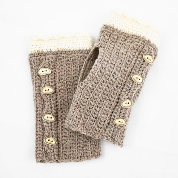 Ivory Hat & Handwarmer Set